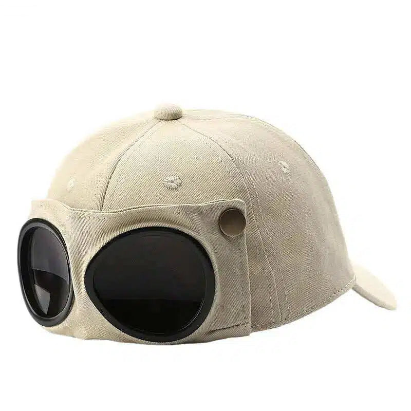 Vintage Goggles Baseball Cap with Pull-Down Goggles