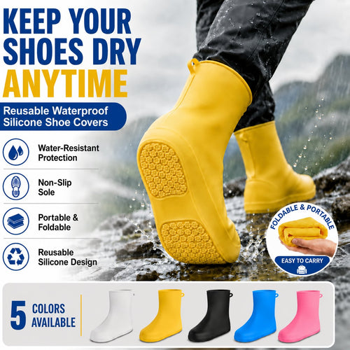 🌧️ Tyiipro™ Heavy-Duty Non-Slip Reusable Waterproof Shoe Covers – Keep Shoes Clean & Dry