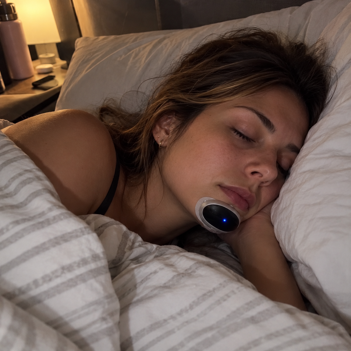 TYII™ Smart Anti-Snoring Device – Intelligent Snore Detection, 3 Adjustable Pulse Levels, Rechargeable Chin-Worn Sleep Aid