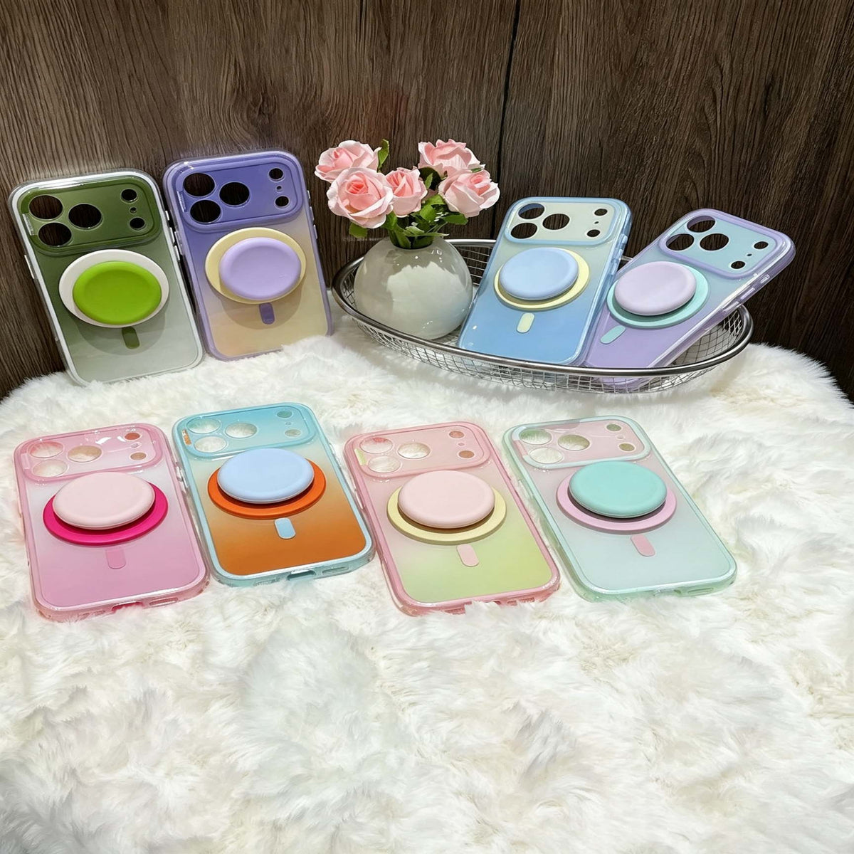 TYIIPRO™ Magnetic Gradient Phone Case with Liquid Stand for iPhone