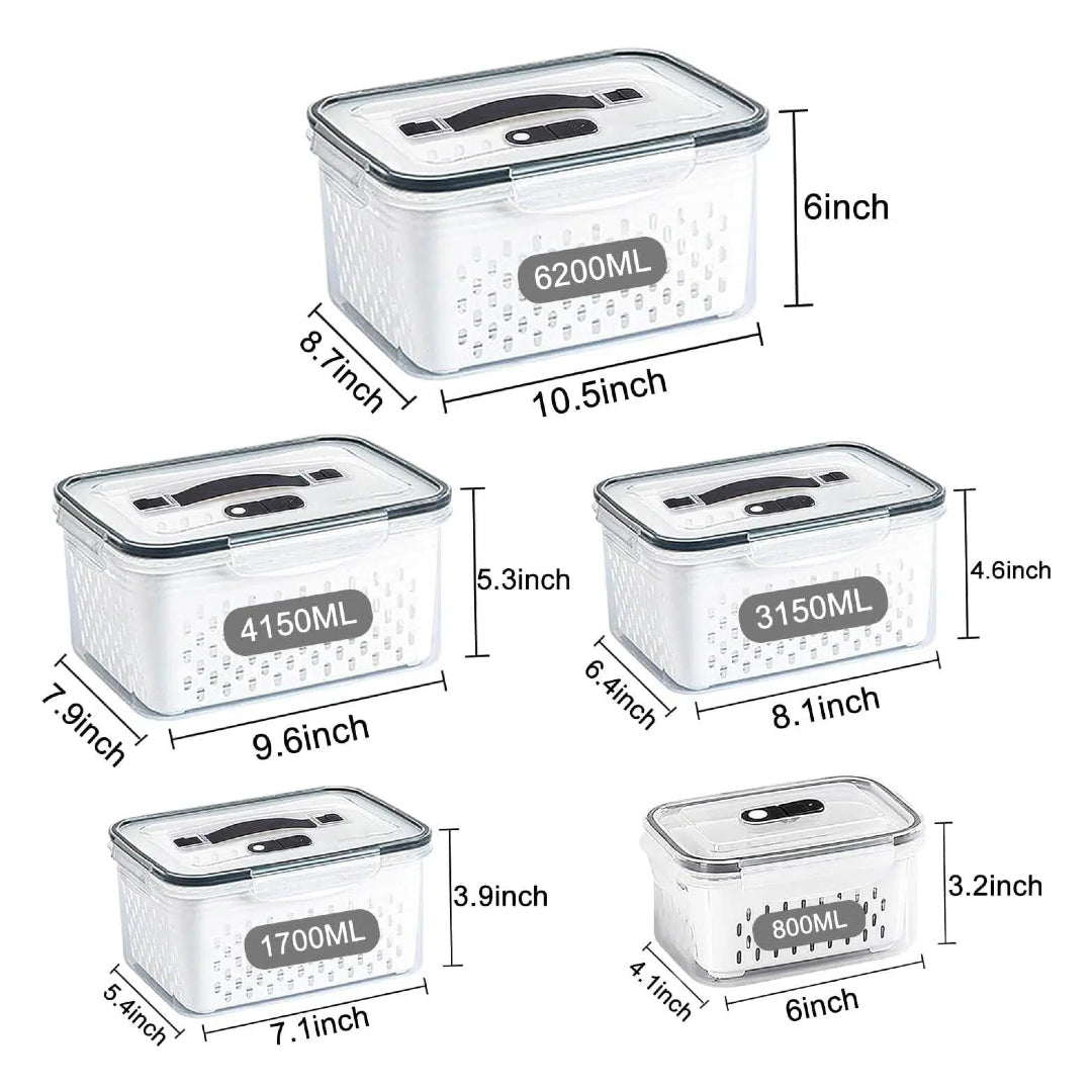 Fruit & Vegetable Storage Containers with Removable Colander