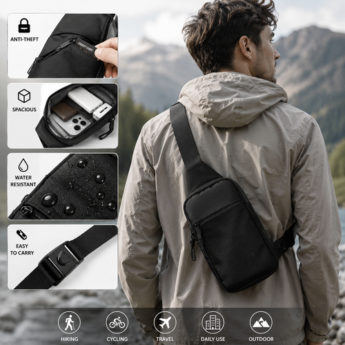 TYIIPRO™ Anti-Theft Everyday Sling Bag – Lightweight Crossbody Travel Pack