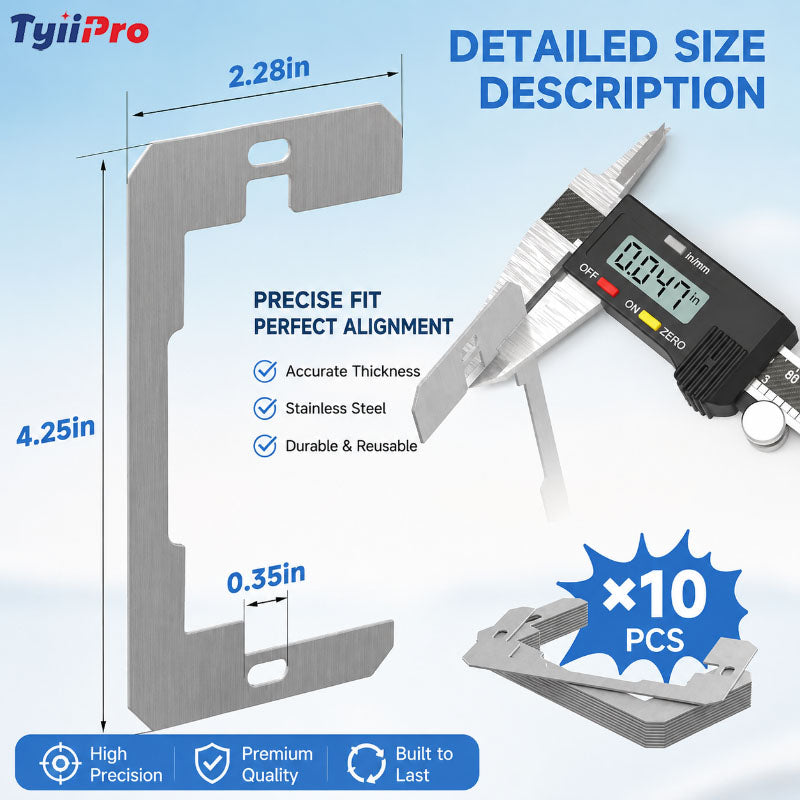 TYIIPRO™ Wall Plate Spacers for Electrical Outlets – Heavy-Duty Metal Outlet Leveling Plates for Loose, Recessed & Crooked Boxes