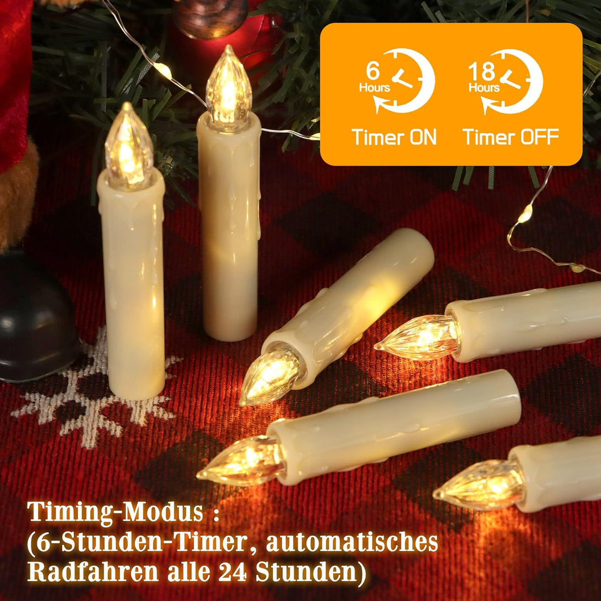 Realistic Flickering Flameless Clip Candles – LED Candle Lights with Remote Control