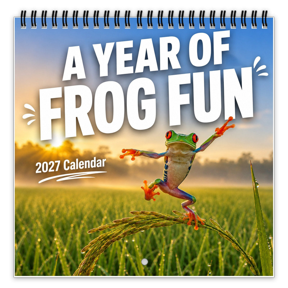 ๐ธ 2027 Funny Frog Wall Calendar, 12-Month Spiral Planner With Notes