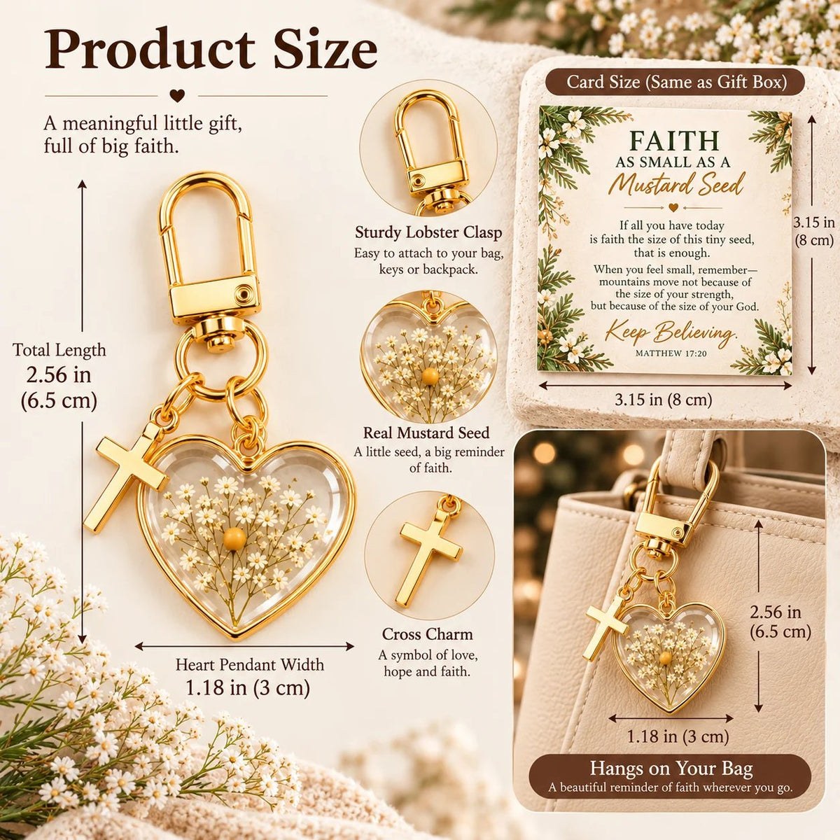 ✝️ Mustard Seed Faith Keychain — Keep Believing