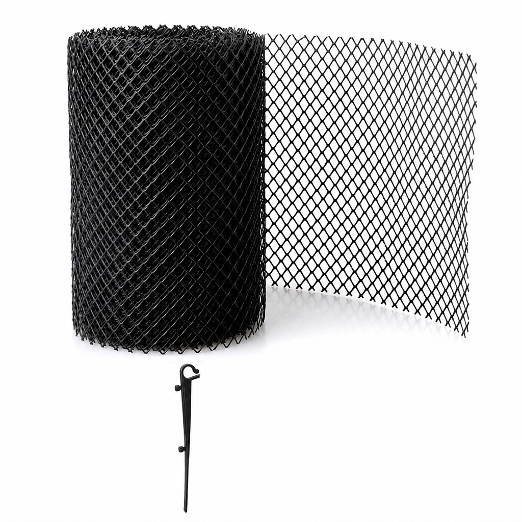 Gutter Guard Mesh Roll – Leaf Filter Net with Fixing Pegs