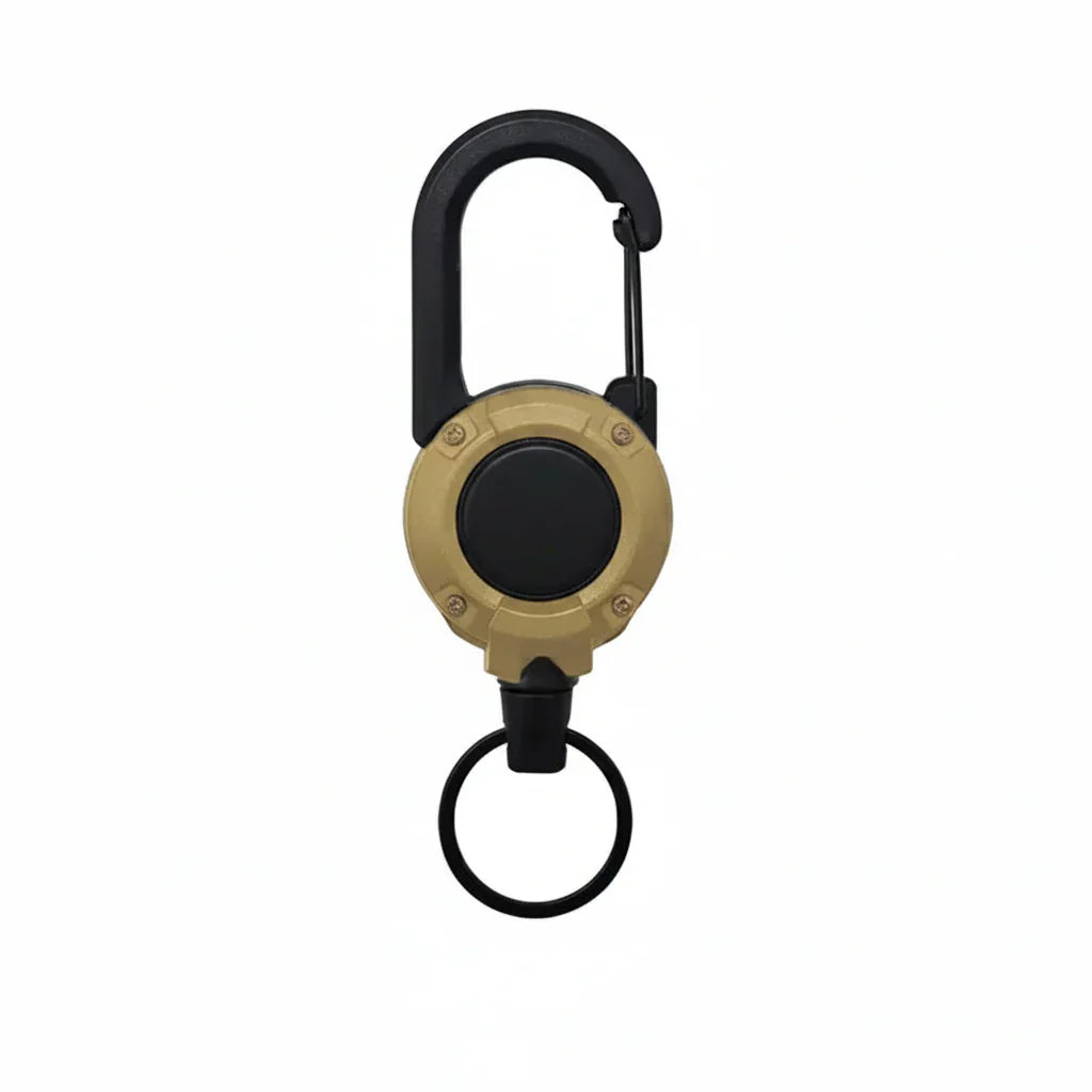 Heavy-Duty Retractable Carabiner Keychain – 25in Steel Lanyard, 100K Pull Cycles