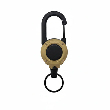 Heavy-Duty Retractable Carabiner Keychain – 25in Steel Lanyard, 100K Pull Cycles