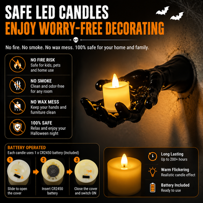 🔥 Ghost Hand LED Candle Holders | Halloween Gothic Wall Decor Set of 3
