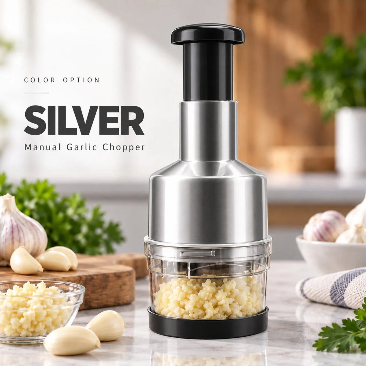 🥣Tyiipro™ Chop Garlic Faster – Press-Down Manual Food Chopper