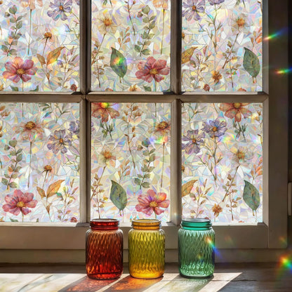 Floral Static Cling Window Stickers – No-Residue, Repositionable & Cut-to-Fit