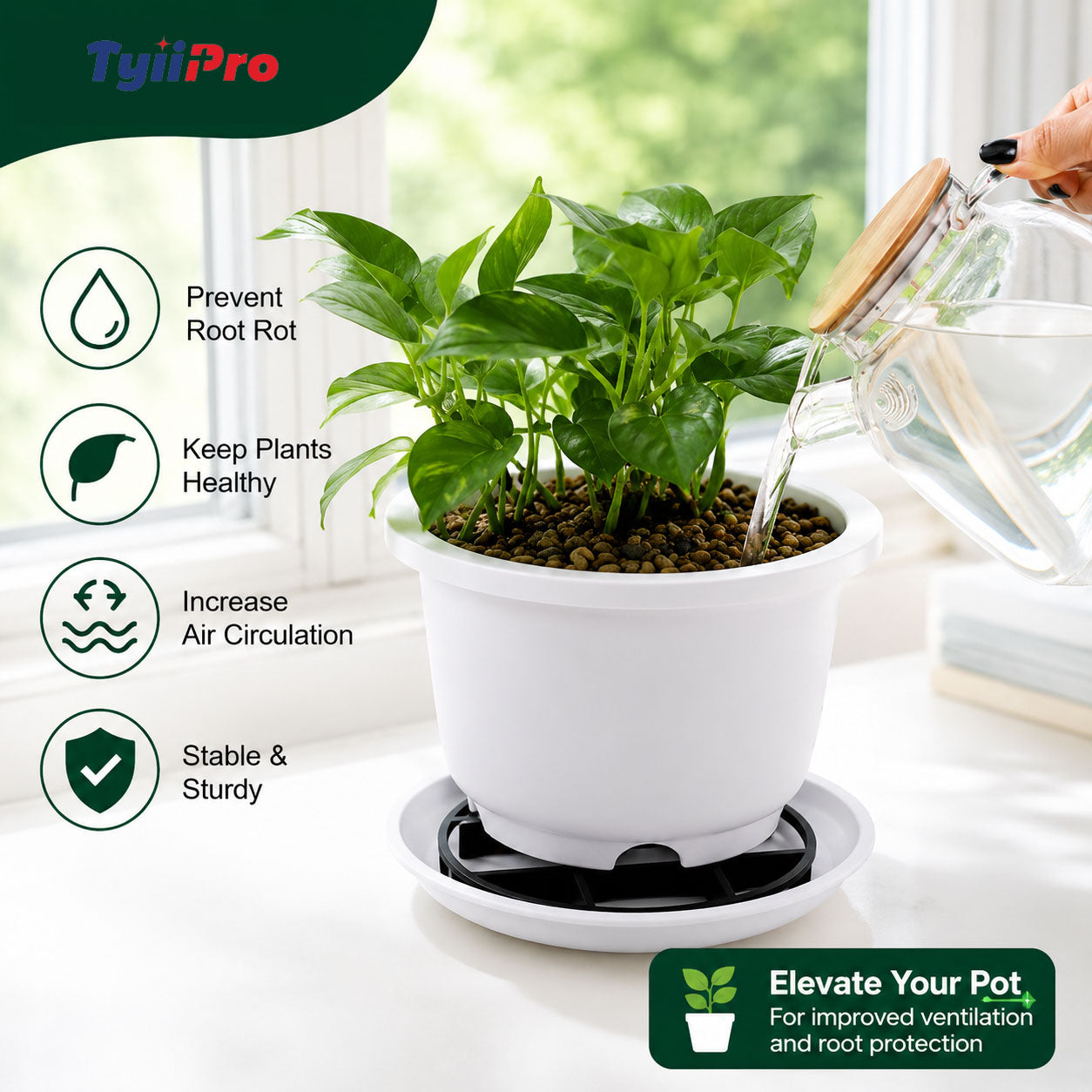 Plant Pot Riser Stand for Better Drainage & Healthy Roots