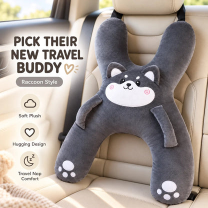 Tyiipro™ Kids Full-Body Car Travel Pillow – Cute Animal Travel Cushion for Road Trips & Naps