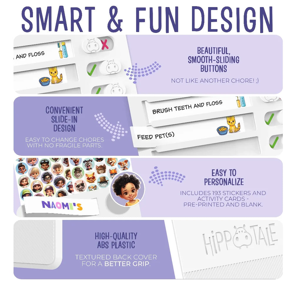 TYII™ Kids Chore Chart – Magnetic Daily Routine & Responsibility Board with 108 Chore Slides & 66 Stickers