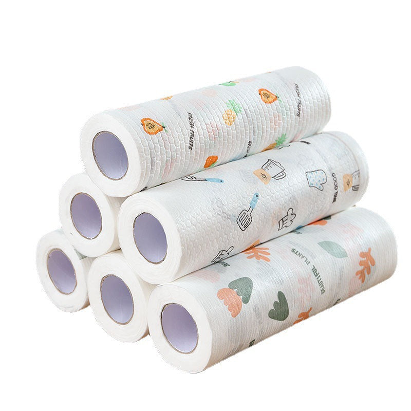 TYIIPRO™ 50-Piece Reusable Paper Towel Roll – Washable Tear-Off Kitchen Cleaning Cloths