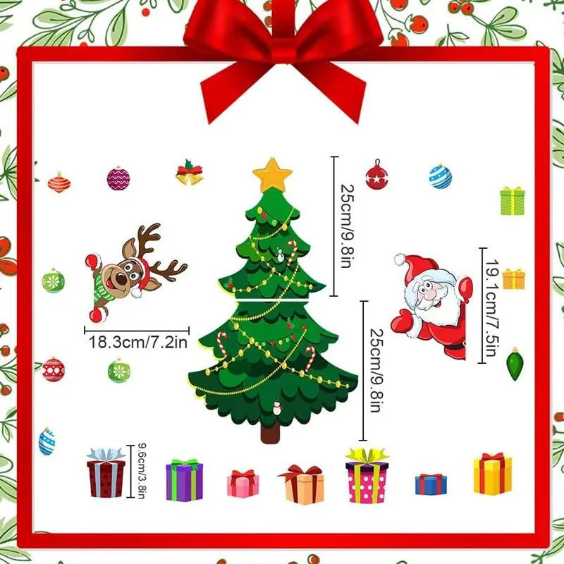 TYII™ Christmas Refrigerator Magnet Set – DIY Christmas Tree, Santa & Reindeer Fridge Decorations, Festive Magnetic Stickers for Kitchen & Home