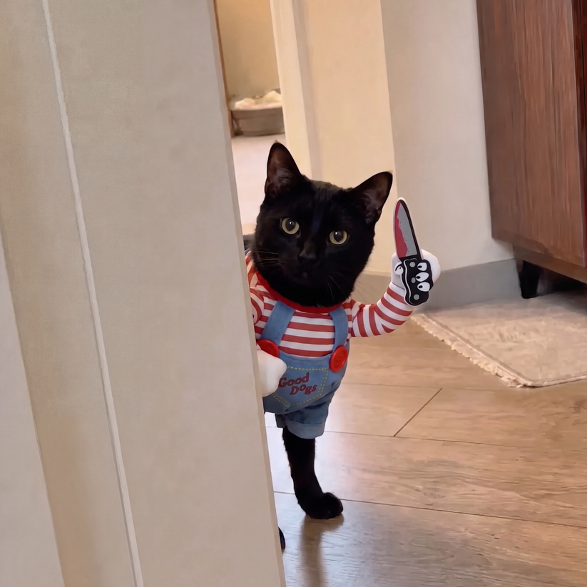 Funny Killer Pet Costume – Turn Your Cat or Dog Into a Tiny Psycho 🔪😂