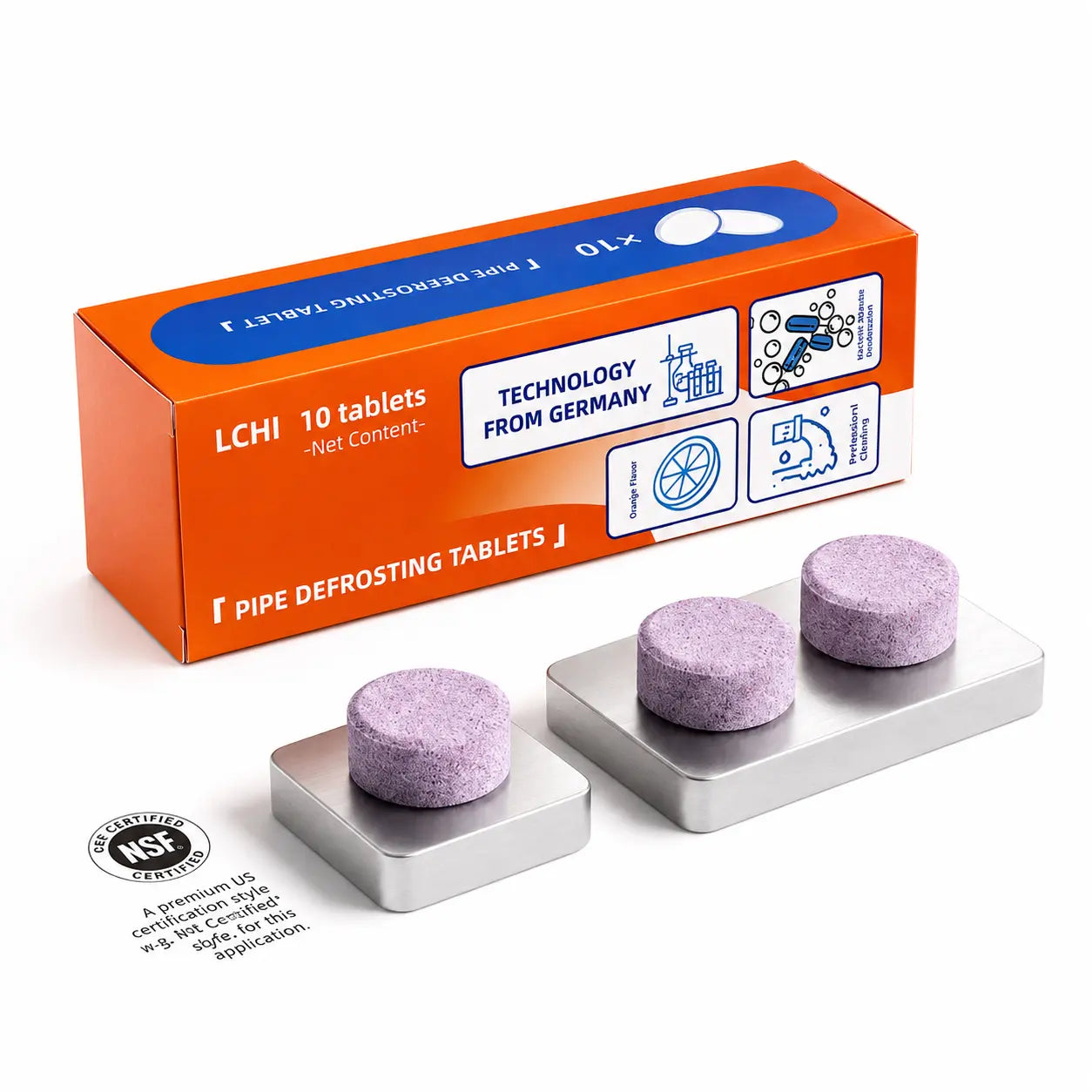 TYIIPRO™ Multi-Functional Pipe Cleaner Tablets – Drain, Washer & Septic System Cleaning Tablets | Odor Eliminator, Clog Remover & Descaler