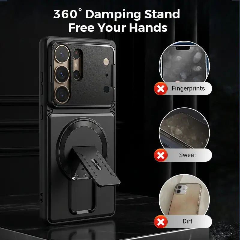 TYIIPRO™ Magnetic Kickstand Phone Case for Samsung Galaxy S Series – Shockproof Slim Case with Camera Lens Protection & Hidden Stand