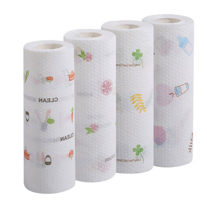 TYIIPRO™ 50-Piece Reusable Paper Towel Roll – Washable Tear-Off Kitchen Cleaning Cloths