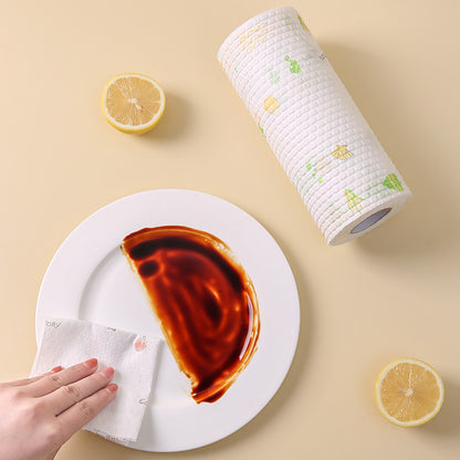 TYIIPRO™ 50-Piece Reusable Paper Towel Roll – Washable Tear-Off Kitchen Cleaning Cloths