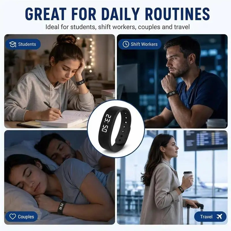 TYII™ Smart Fitness Tracker Band – Silent Vibration Alarm, Step Counter & Built-In USB Charging