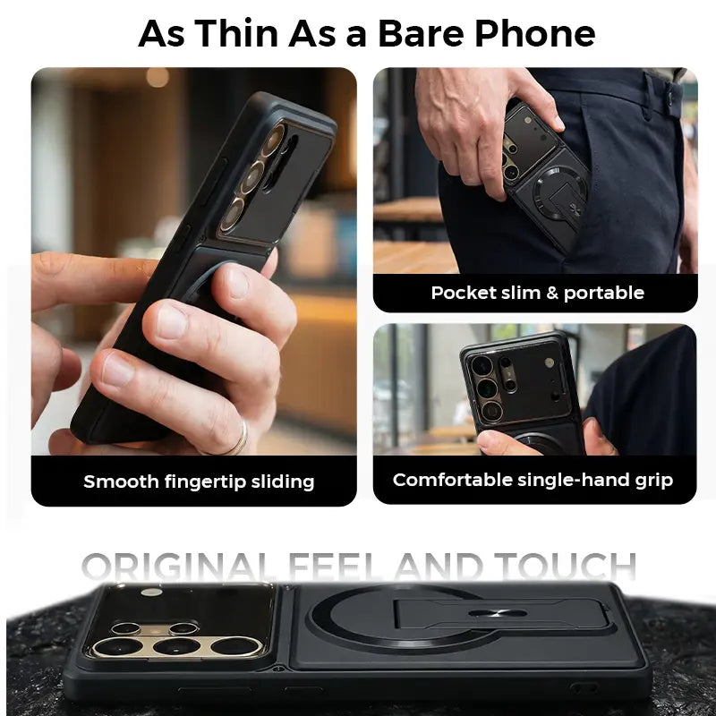 TYIIPRO™ Magnetic Kickstand Phone Case for Samsung Galaxy S Series – Shockproof Slim Case with Camera Lens Protection & Hidden Stand