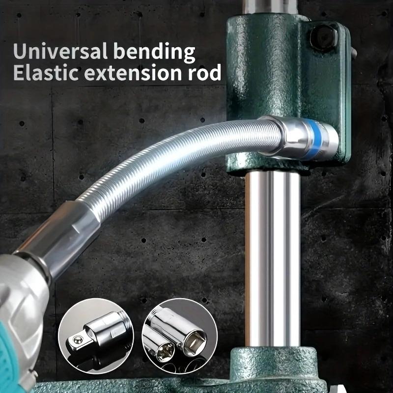 TYIIPRO™ Flexible Socket Extension Bar Set – Bendable Ratchet Wrench Extensions for Tight Spaces, CR-V Steel Automotive Repair Tool Kit