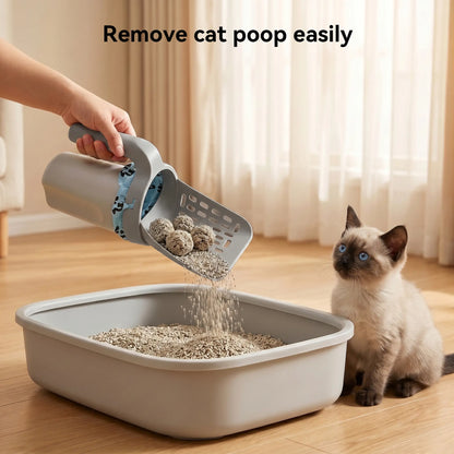 TYIIPRO™ 2-in-1 Cat Litter Scoop with Built-In Waste Bag Dispenser – Includes 2 Bag Rolls