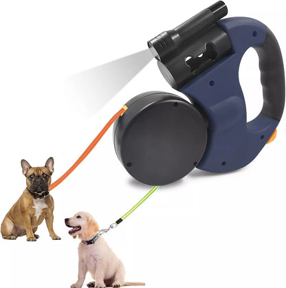 Retractable Dog Leash for Walking Two Dogs