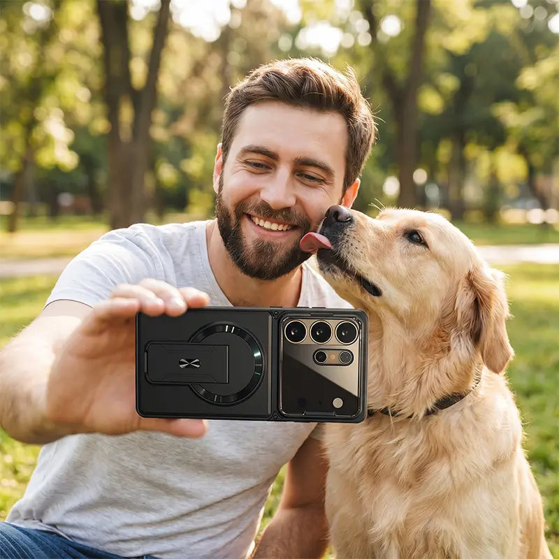 TYIIPRO™ Magnetic Kickstand Phone Case for Samsung Galaxy S Series – Shockproof Slim Case with Camera Lens Protection & Hidden Stand