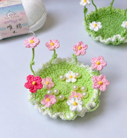 🌸 TYII™ Handmade Pop-Up Flower Coaster – 3D Crochet Cup Mat