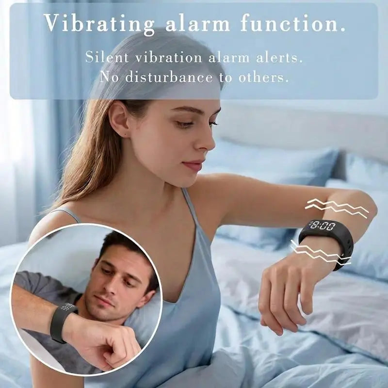 TYII™ Smart Fitness Tracker Band – Silent Vibration Alarm, Step Counter & Built-In USB Charging
