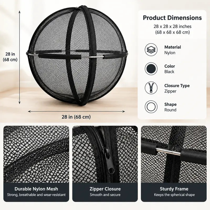 TYII™ Portable Pop-Up Cat Enclosure – 360° Breathable Mesh Outdoor Cat Playpen, Foldable Spherical Cat Tent for Indoor & Outdoor Use