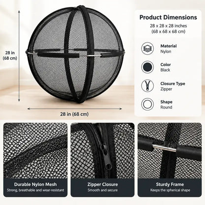 TYII™ Portable Pop-Up Cat Enclosure – 360° Breathable Mesh Outdoor Cat Playpen, Foldable Spherical Cat Tent for Indoor & Outdoor Use