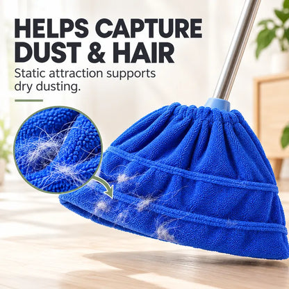 TYII™ Multipurpose Coral Fleece Broom Head Cover – Reusable Dust & Hair Cleaning Cover for Wet & Dry Floor Cleaning