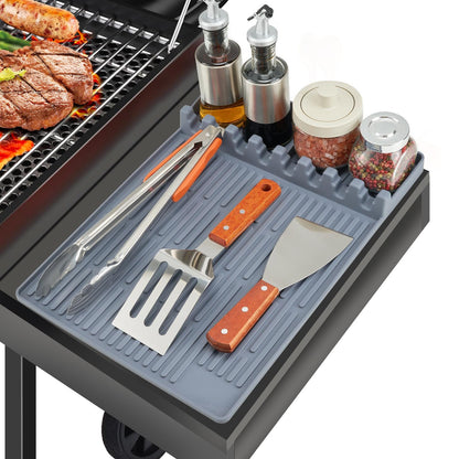 TYIIPRO™ Silicone Grill Side Shelf Mat – Heat Resistant BBQ Tool Organizer
