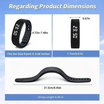 TYII™ Smart Fitness Tracker Band – Silent Vibration Alarm, Step Counter & Built-In USB Charging