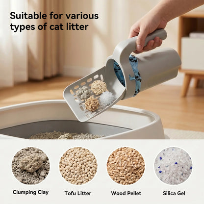 TYIIPRO™ 2-in-1 Cat Litter Scoop with Built-In Waste Bag Dispenser – Includes 2 Bag Rolls