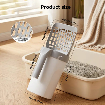 TYIIPRO™ 2-in-1 Cat Litter Scoop with Built-In Waste Bag Dispenser – Includes 2 Bag Rolls