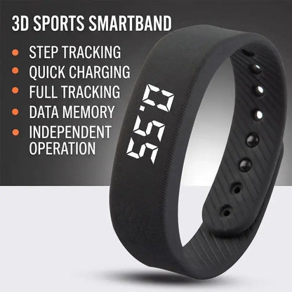 TYII™ Smart Fitness Tracker Band – Silent Vibration Alarm, Step Counter & Built-In USB Charging