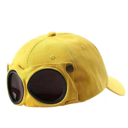 Vintage Goggles Baseball Cap with Pull-Down Goggles