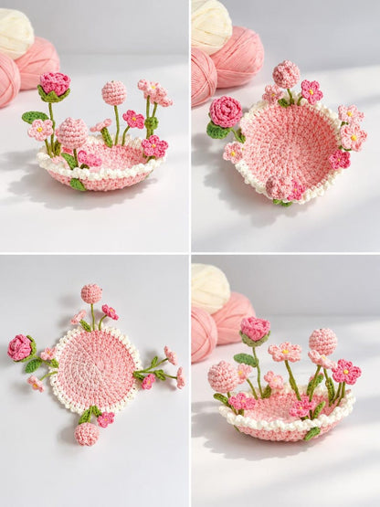 🌸 TYII™ Handmade Pop-Up Flower Coaster – 3D Crochet Cup Mat