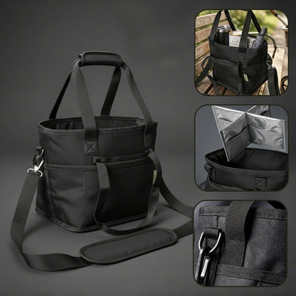 Family Size 4-Compartment Drink Carrier Bag for Coffee Cups & Tumblers