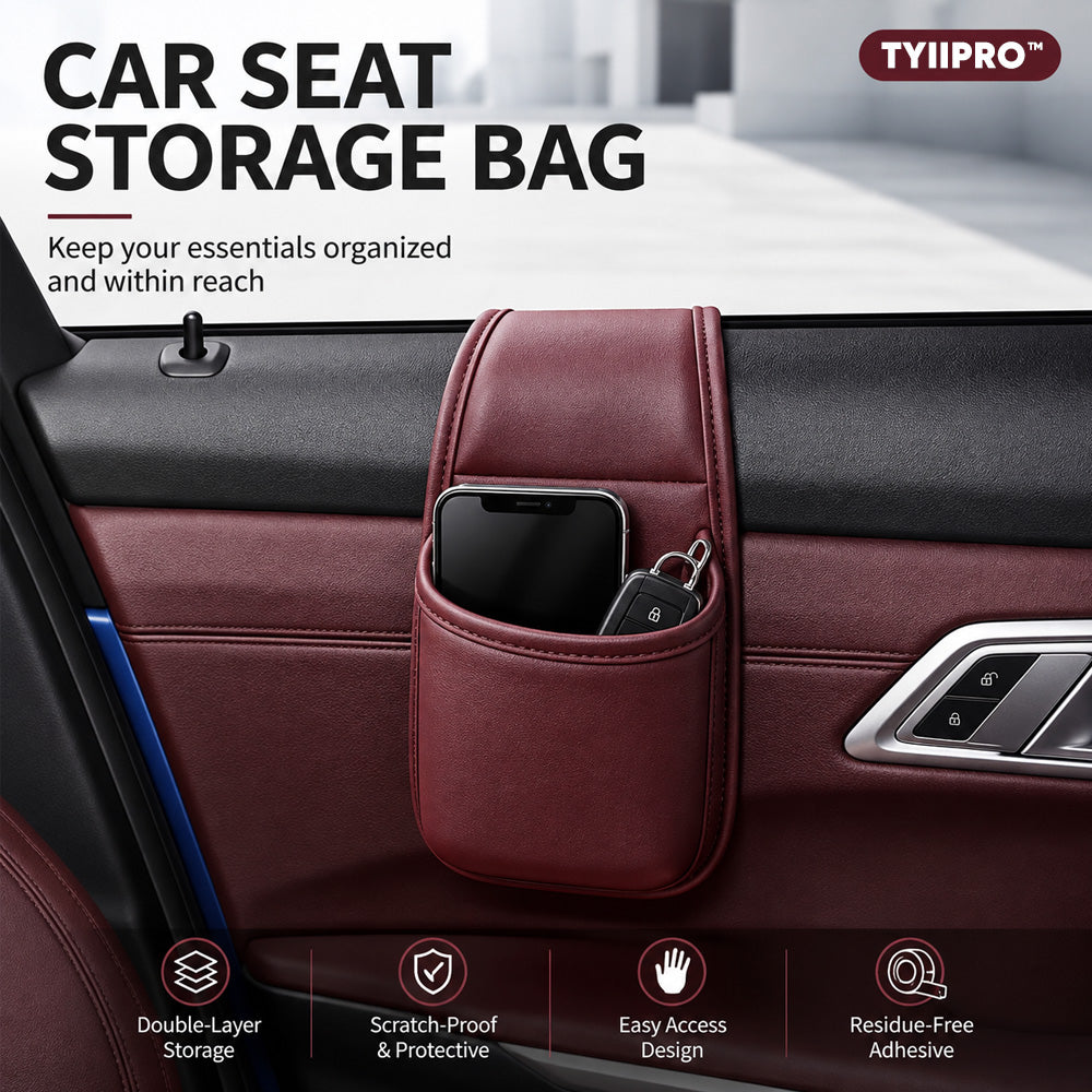 TYIIPRO™ Multifunctional Car Door Storage Pocket – Easy Adhesive Installation with Soft Flannel Lining & Residue-Free Adhesive