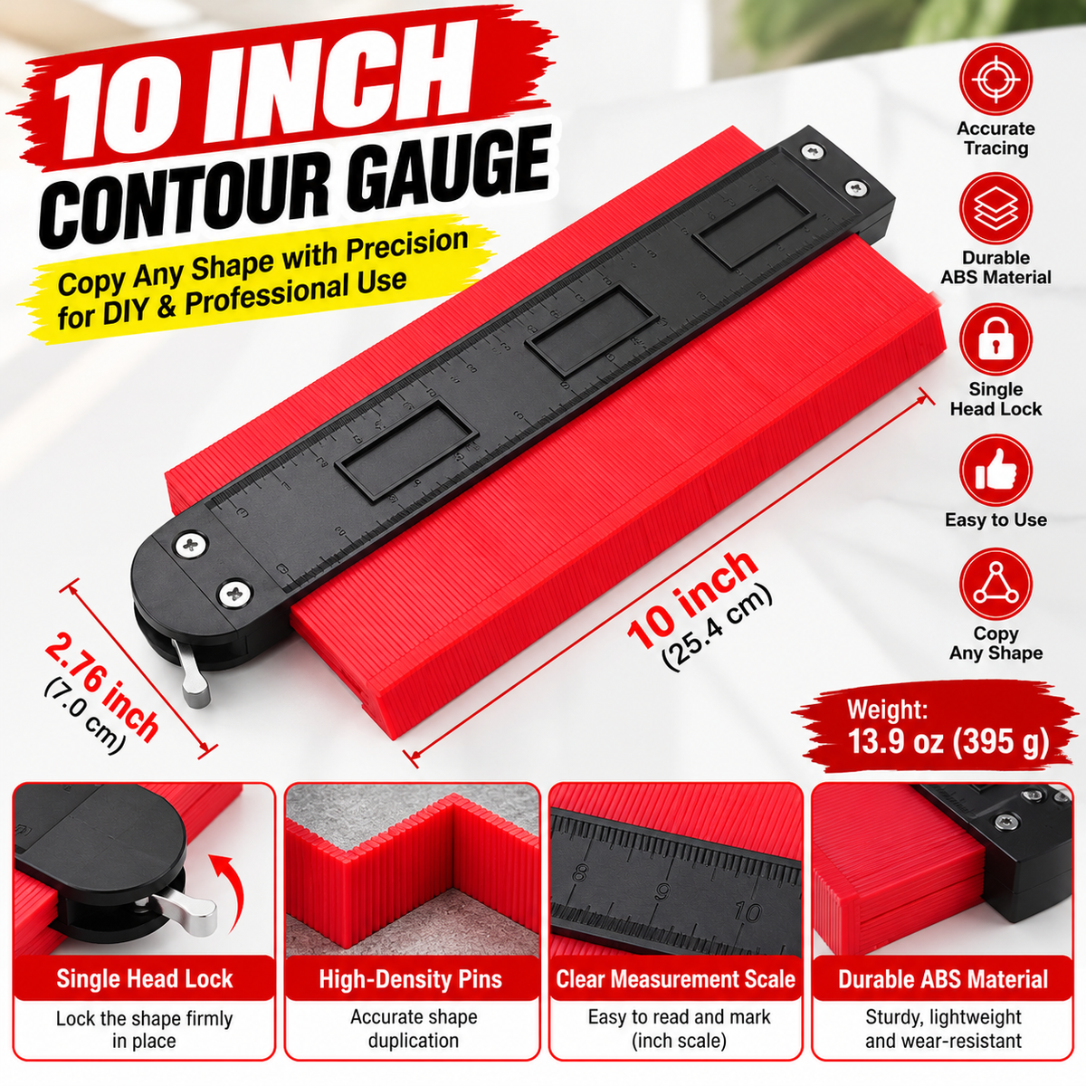 📐💪 Easy Shape Contour Gauge Duplicator – Perfect for DIY, Precise Tracing & Transfers 🔧