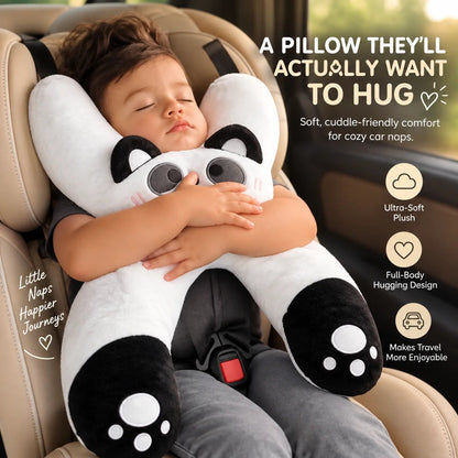 Tyiipro™ Kids Full-Body Car Travel Pillow – Cute Animal Travel Cushion for Road Trips & Naps