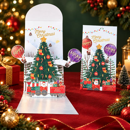 2-Pack 3D Christmas Money Cards – Handmade Pop-Up Holiday Cards with Cash Pocket & Message Space