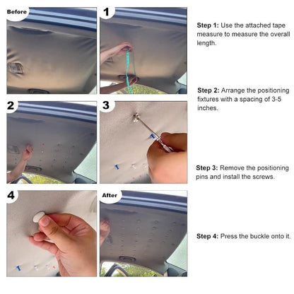 TYIIPRO™ Car Roof Headliner Repair Clips – Fabric-Covered Retainer Buttons for Sagging Auto Ceiling Liner